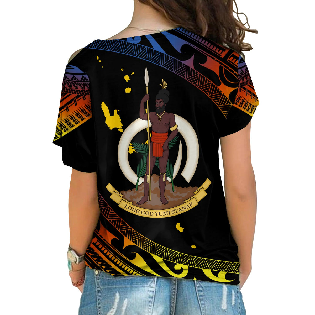 Vanuatu Proud To Be A Ni-Van - Polynesian Pattern Cross Shoulder Shirt - Tafea Province LT7 - Polynesian Pride