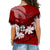 Personalised Fiji Day Cross Shoulder Shirt Flying Fijians Masi Kesa Style - Red LT7 - Polynesian Pride