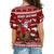 New Zealand Xmas Cross Shoulder Shirt Mere Kirihimete - Santa With Kiwi Bird LT7 - Polynesian Pride