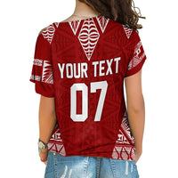 Personalised Tonga Rugby Cross Shoulder Shirt Mate Ma'a Tonga Warriors LT7 - Polynesian Pride