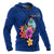 Guam Polynesian Custom Hoodie Floral With Seal Blue - Polynesian Pride