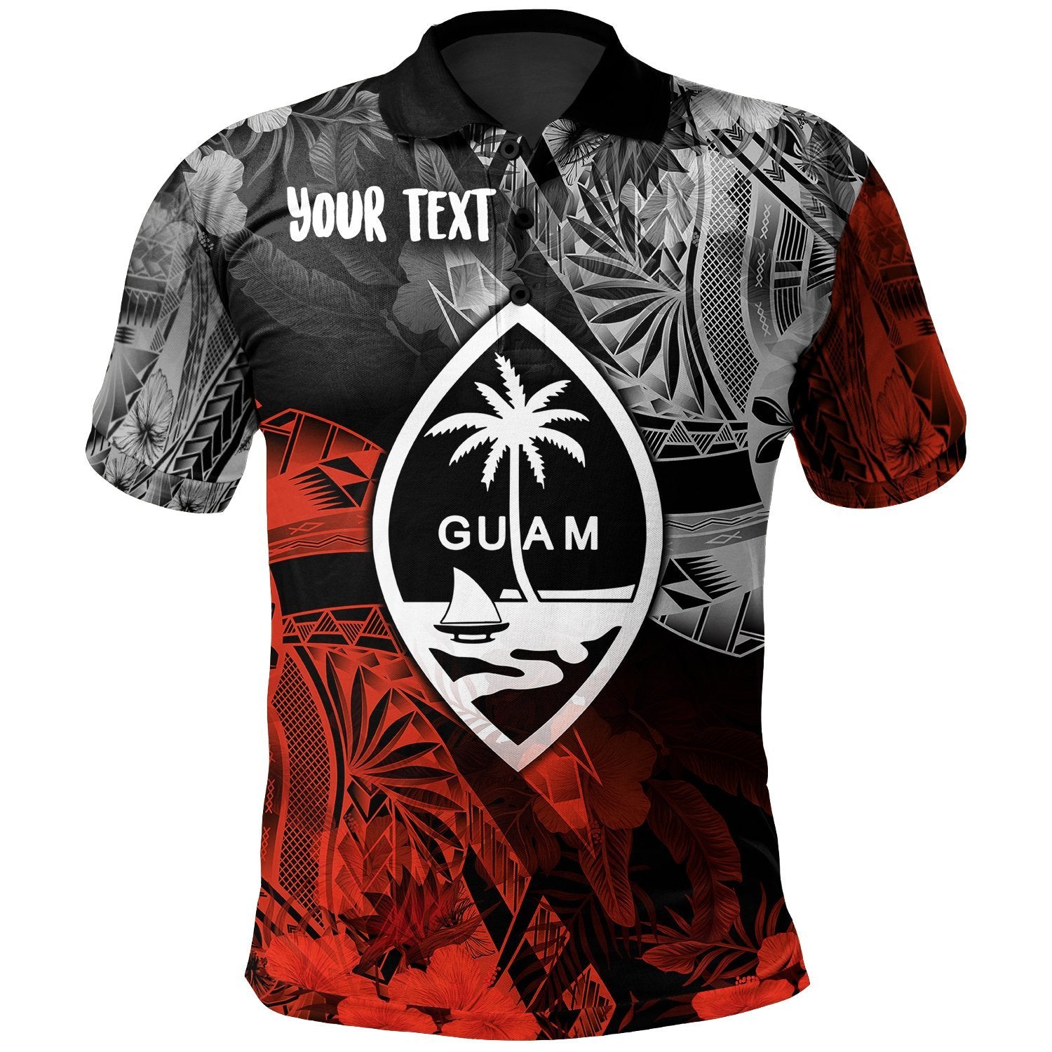 Guam Polynesian Custom Polo Shirt Vintage Polynesian Unisex Red - Polynesian Pride