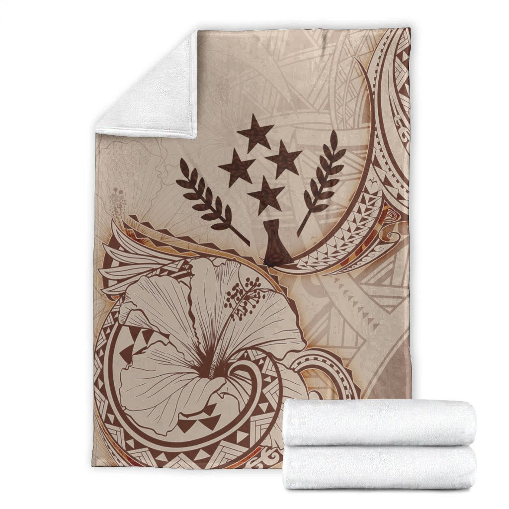 Kosrae Premium Blanket - Hibiscus Flowers Vintage Style - Polynesian Pride