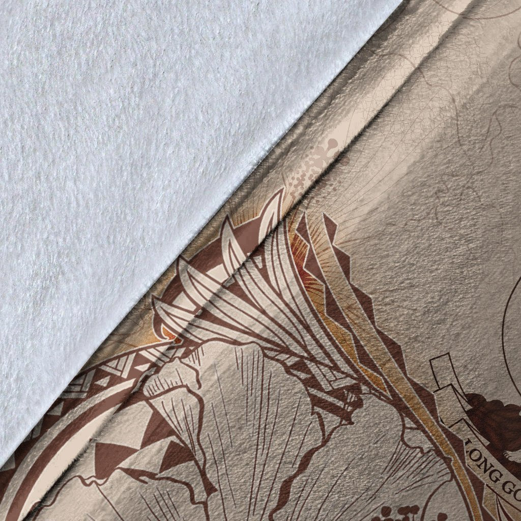 Vanuatu Premium Blanket - Hibiscus Flowers Vintage Style - Polynesian Pride