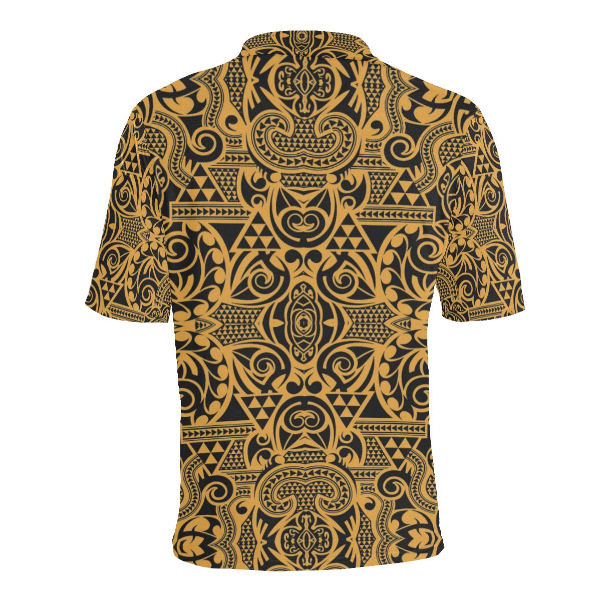 Polynesian Polo Shirt Yellow Black - Polynesian Pride