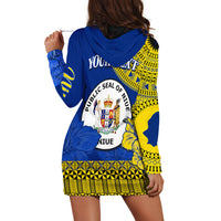 (Custom Personalised) Niue Hiapo Hoodie Dress Rock of Polynesia Tapa Niuean Crab Happy Day LT13 - Polynesian Pride