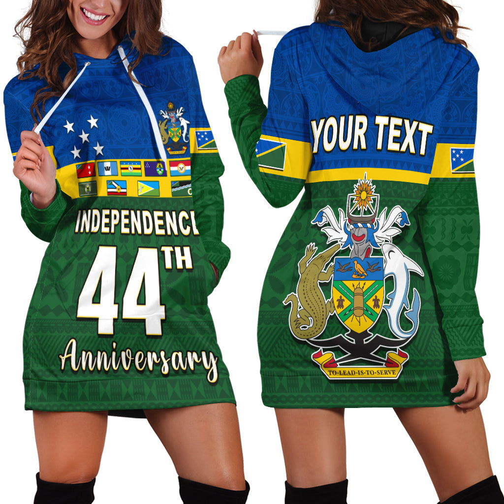 (Custom Personalised) Solomon Islands National Day Hoodie Dress Independence Day Tapa Pattern LT13 Green - Polynesian Pride