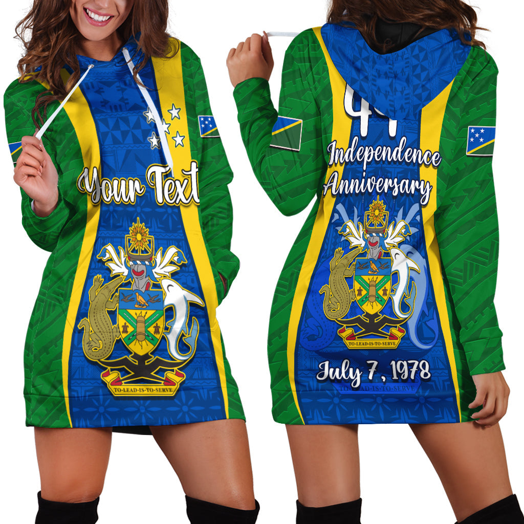 (Custom Personalised) Solomon Islands Day Hoodie Dress 44 Years Independence Anniversary LT13 Green - Polynesian Pride