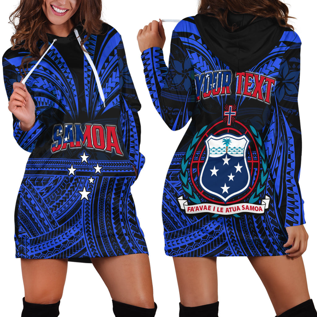 (Custom Personalised) Samoa Tatau Hoodie Dress Blue Polynesian Proud Samoan LT13 Blue - Polynesian Pride