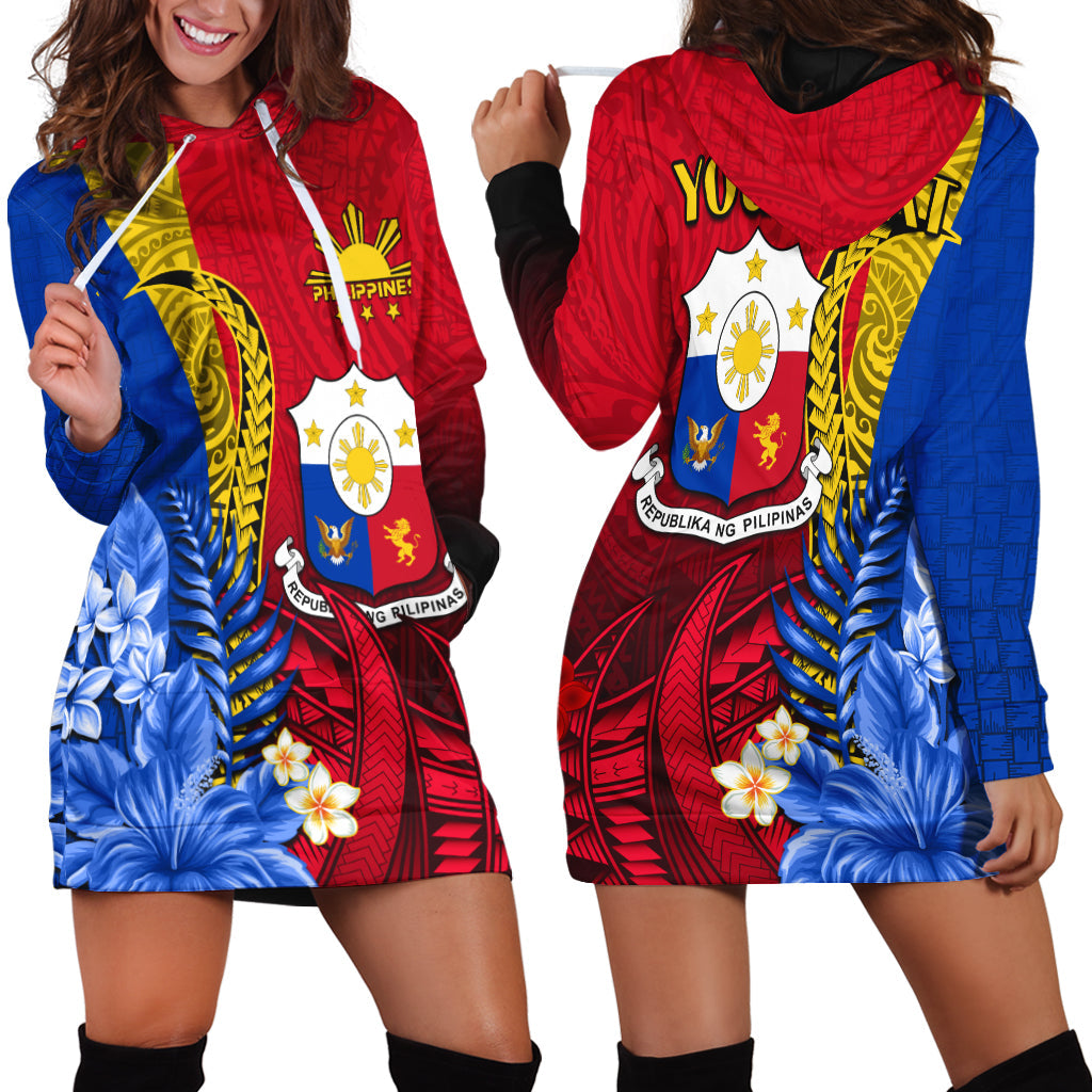 (Custom Personalised) Philippines Sampaguita Hoodie Dress Special Polynesian Sun Filipino LT13 Art - Polynesian Pride