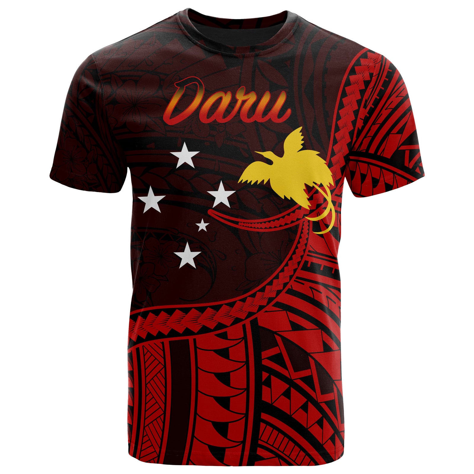 Papua New Guinea T Shirt Daru Polynesian Patterns Unisex Black - Polynesian Pride
