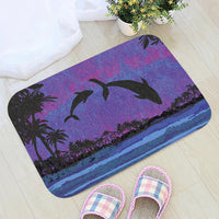 Dolphin Dance In Night Door Mat - Polynesian Pride