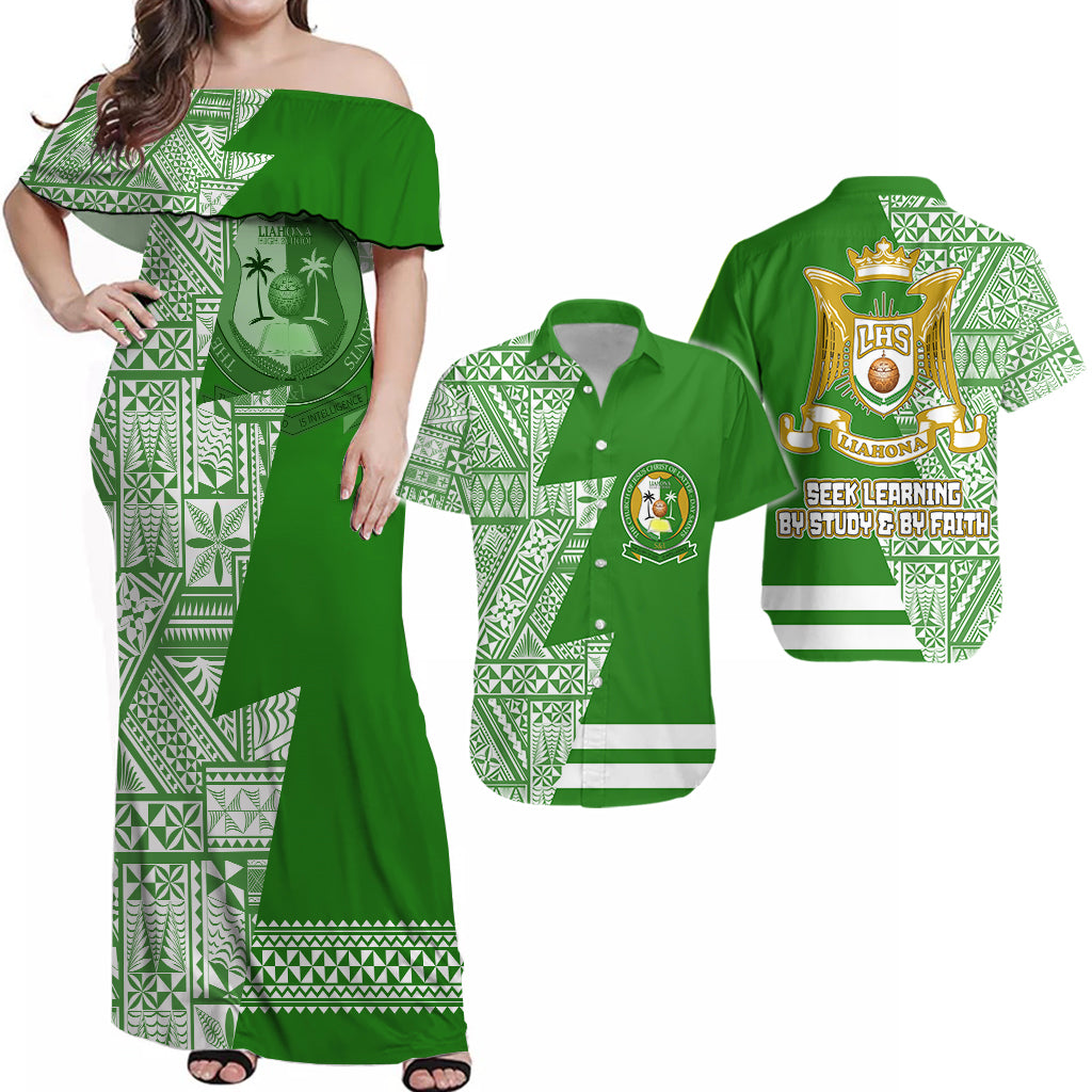 Tonga Liahona High School LHS Motto Dress and Shirt Matching LT7 Green - Polynesian Pride