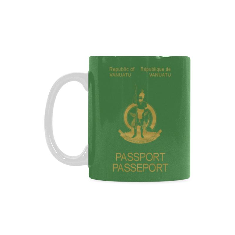Vanuatu Passport White Mug One Style One Size Green - Polynesian Pride