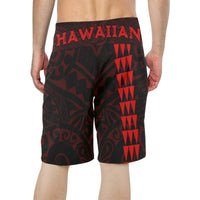 Hawaii Polynesian Warrior Board Shorts Red V.2 - Polynesian Pride