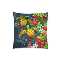 Kanaka Maoli (Hawaiian) Pillow Cases - Sea Turtle Tropical Hibiscus And Plumeria Reggae - Polynesian Pride
