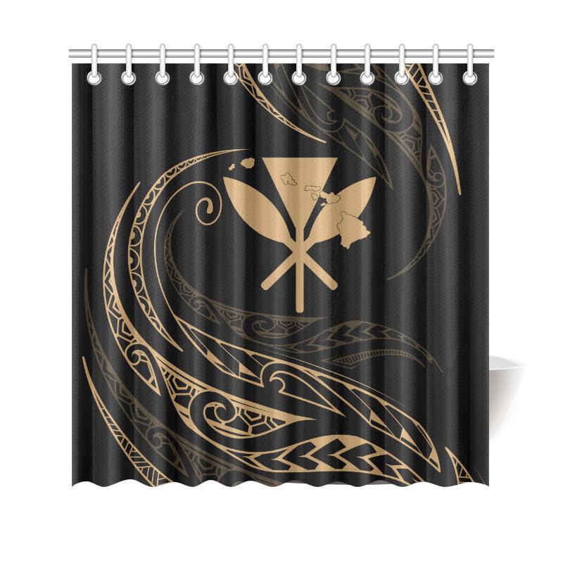 Kanaka Shower Curtain - Gold - Frida Style - Polynesian Pride