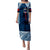 (Customize Personalize) F.A.S.T Samoa Mix Tapa Pattern Simple Style Puletasi Dress LT7 Women Blue - Polynesian Pride