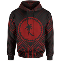 Chuuk State Hoodie Chuuk State Seal Red Tribal Patterns Unisex Black - Polynesian Pride