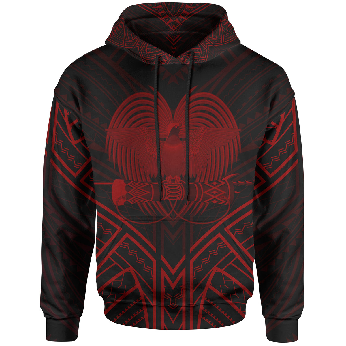 Papua New Guinea Hoodie Papua New Guinea Seal Red Tribal Patterns Unisex White - Polynesian Pride