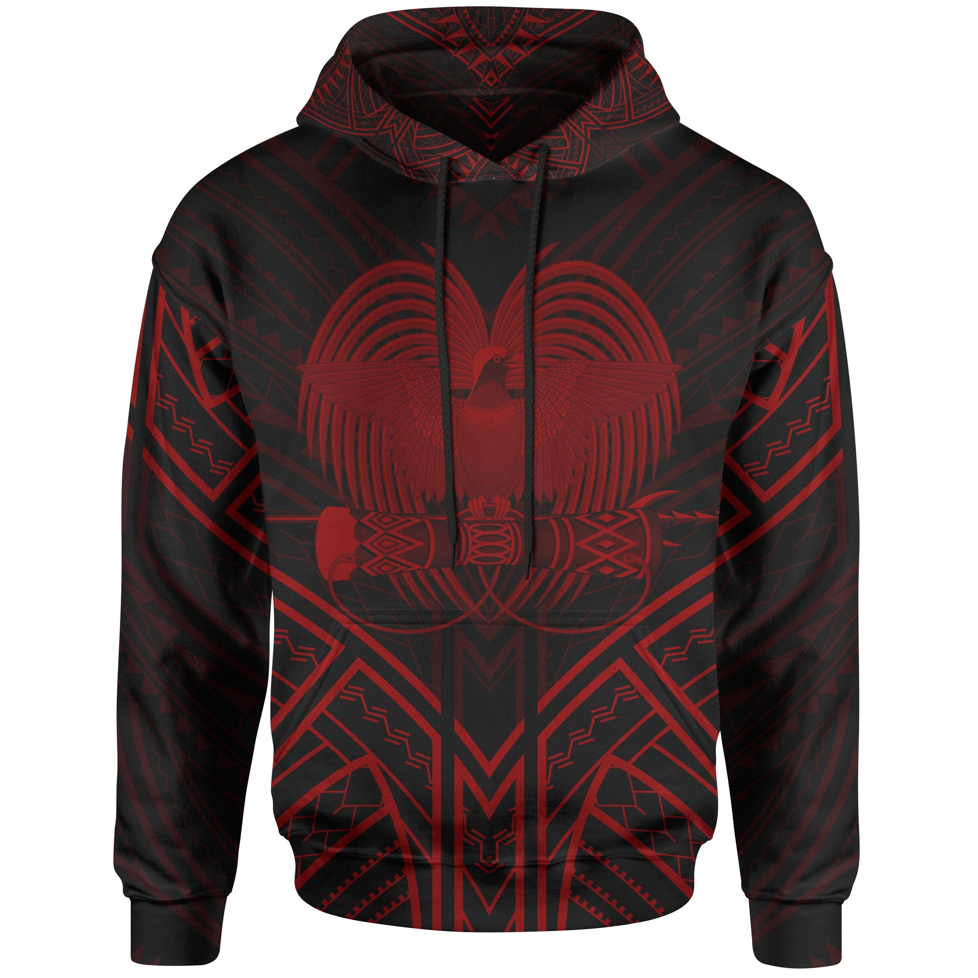 Papua New Guinea Hoodie Papua New Guinea Seal Red Tribal Patterns Unisex White - Polynesian Pride