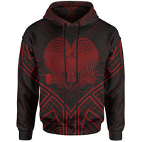 Papua New Guinea Hoodie Papua New Guinea Seal Red Tribal Patterns Unisex White - Polynesian Pride