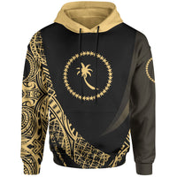 Chuuk State Hoodie Gold Polynesian Patterns Sport Style Unisex Black - Polynesian Pride