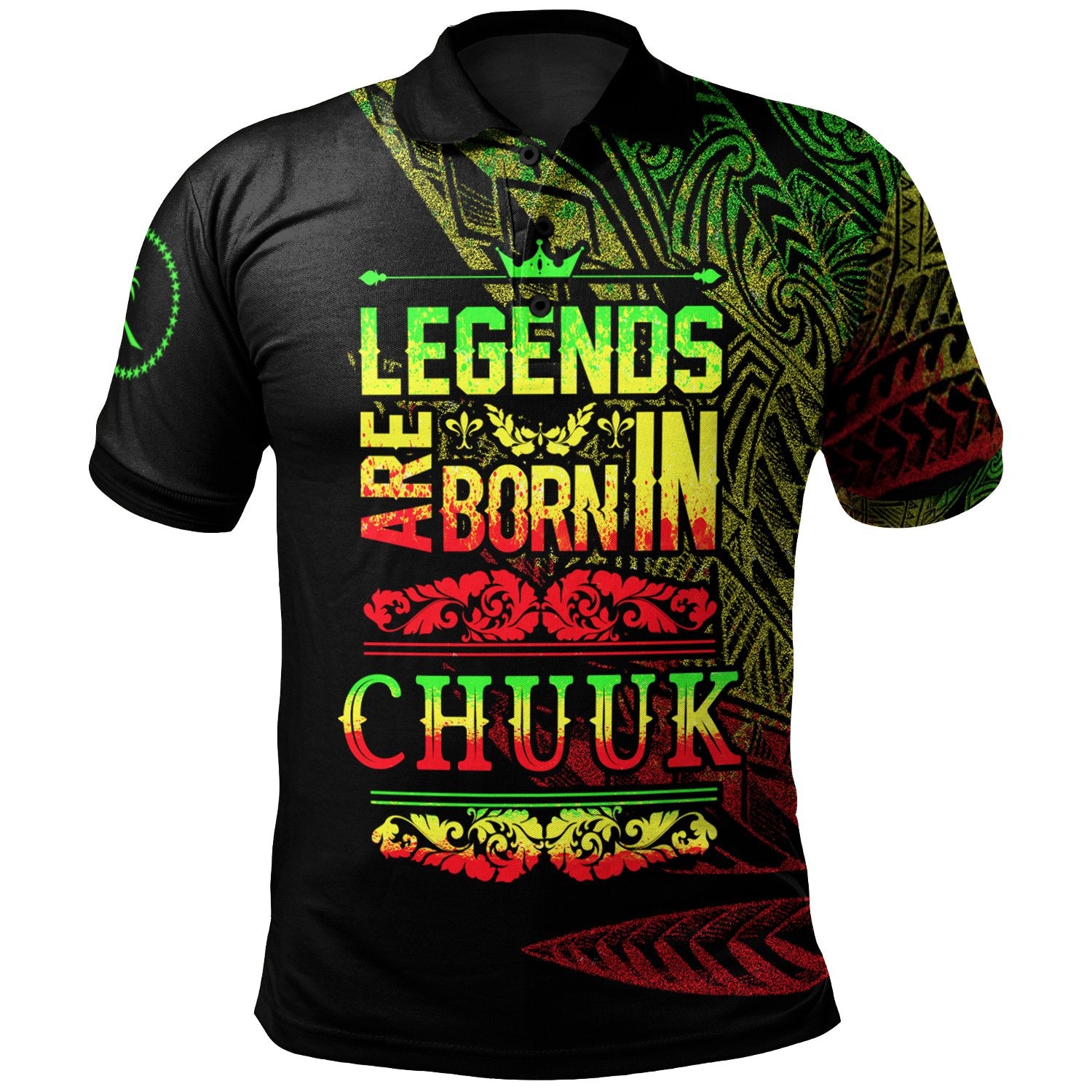 Chuuk State Polo Shirt Legends Are Born In Reggae Color Unisex White - Polynesian Pride