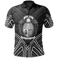Nauru Polo Shirt Nauru Seal Black Tribal Patterns Unisex White - Polynesian Pride