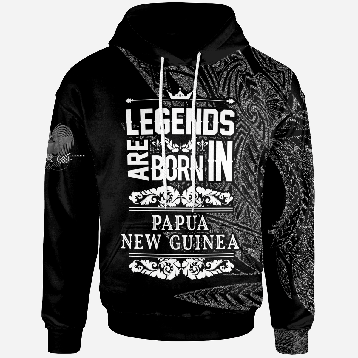 Papua New Guinea Hoodie Legends Are Born In White Color Unisex Black - Polynesian Pride