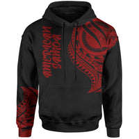 American Samoa Hoodie merican Samoa Tatau Red Patterns Unisex Black - Polynesian Pride