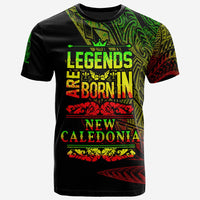 New Caledonia Islands T Shirt Legends Are Born In Reggae Color Unisex Black - Polynesian Pride