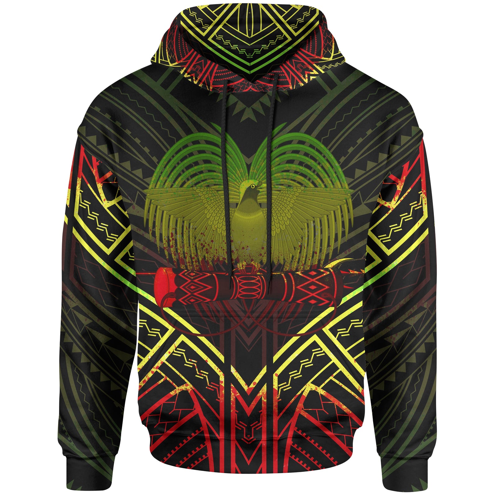 Papua New Guinea Hoodie Papua New Guinea Seal Reggae Tribal Patterns Unisex White - Polynesian Pride