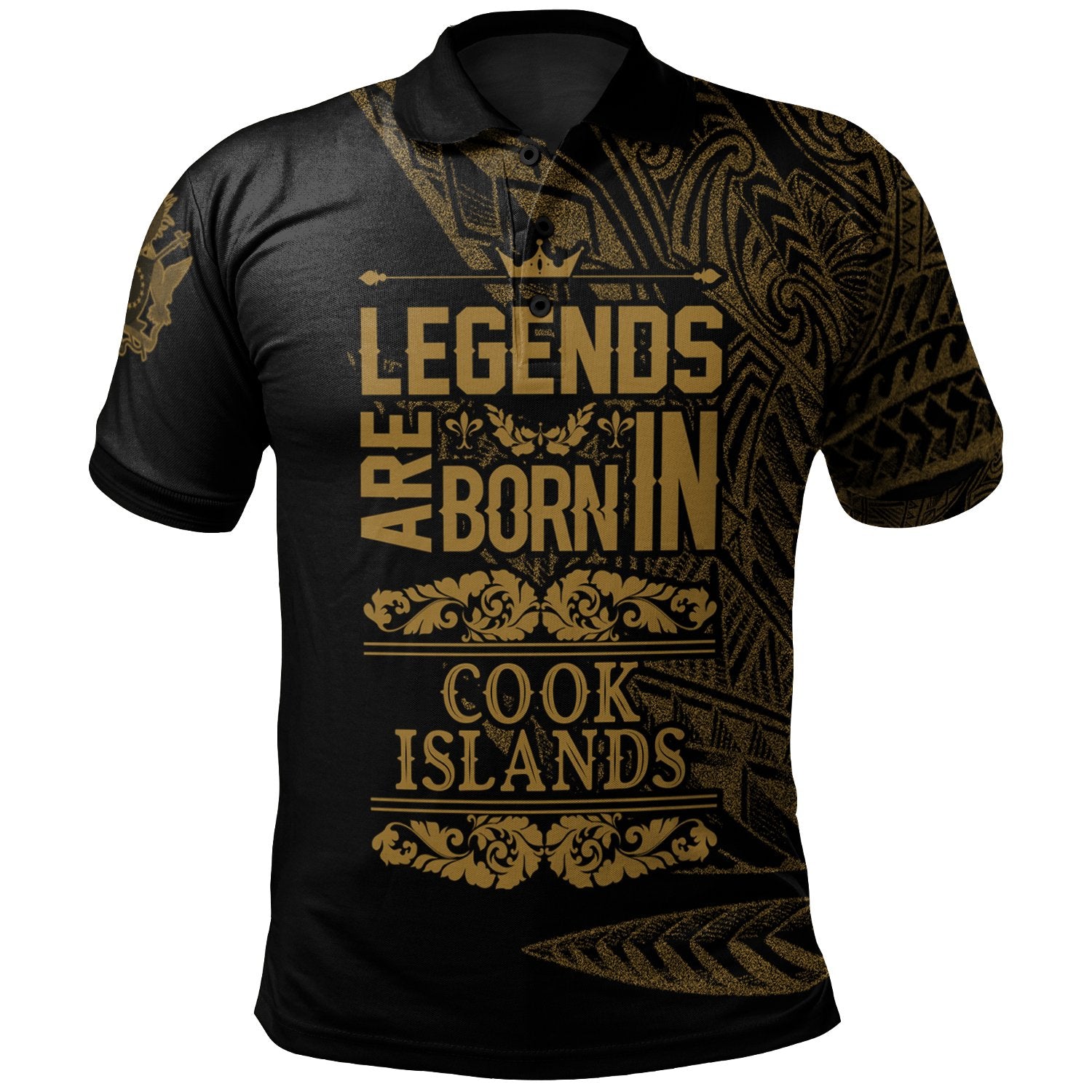 Cook Island Polo Shirt Legends Are Born In Gold Color Unisex Gold - Polynesian Pride