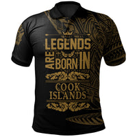 Cook Island Polo Shirt Legends Are Born In Gold Color Unisex Gold - Polynesian Pride