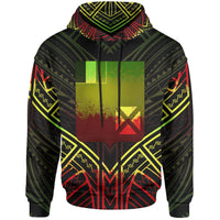 Wallis & Futuna Hoodie Wallis & Futuna Seal Reggae Tribal Patterns Unisex White - Polynesian Pride