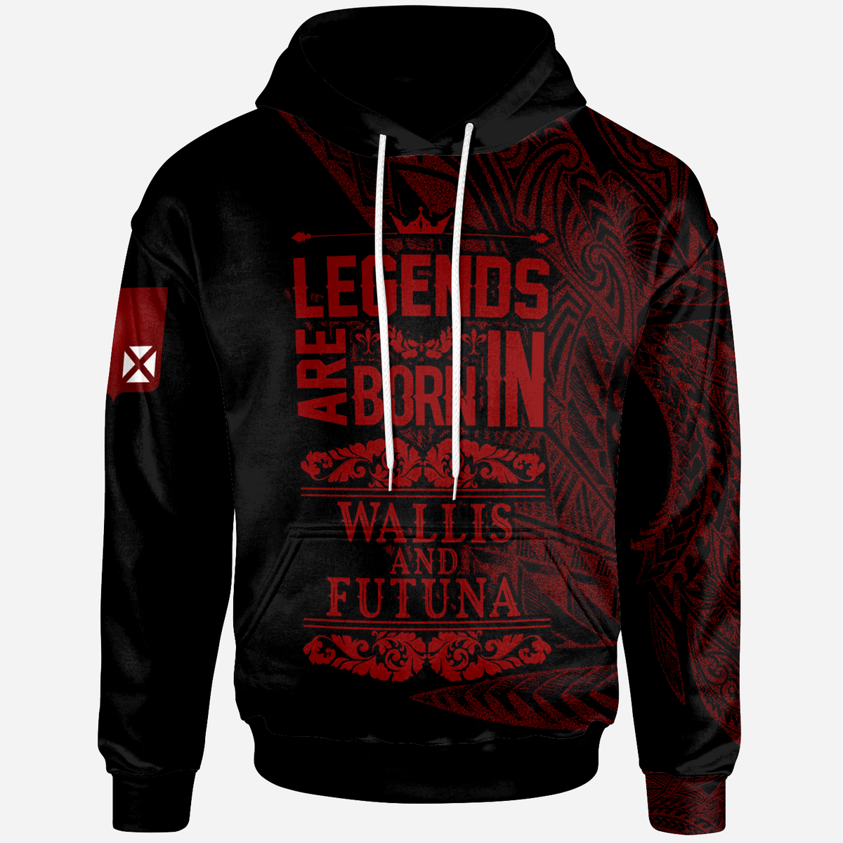 Wallis & Futuna Hoodie Legends Are Born In Red Color Unisex Red - Polynesian Pride