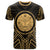 Marshall T Shirt Marshall Seal Tribal Gold Color Patterns Unisex Black - Polynesian Pride