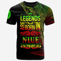 Niue T Shirt Legends Are Born In Reggae Color Unisex Black - Polynesian Pride