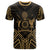 Cook Islands T Shirt Polynesian Seal Tribal Gold Color Patterns Unisex Black - Polynesian Pride
