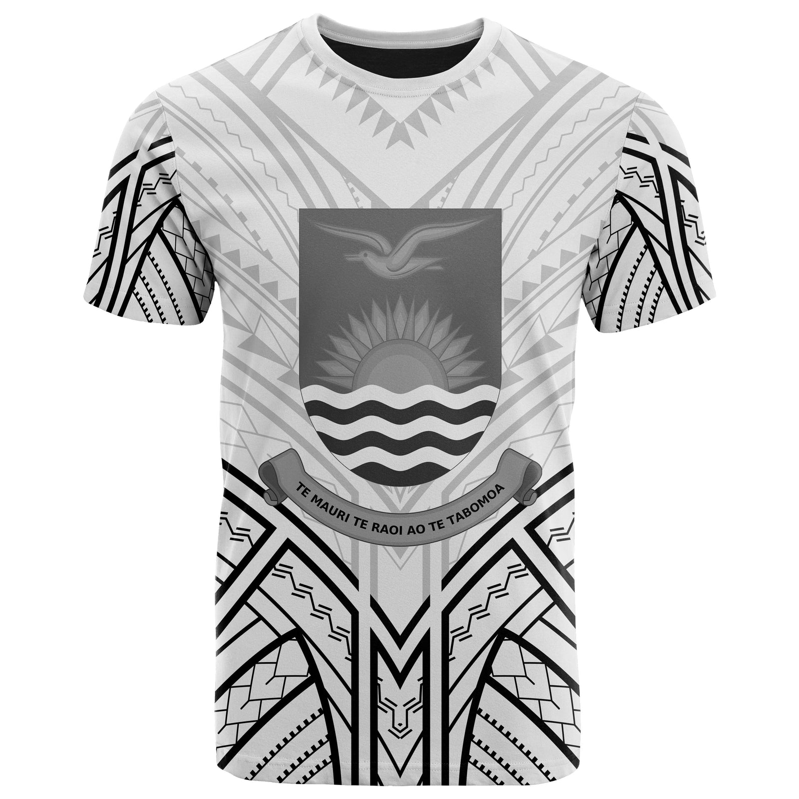 Kiribati T Shirt Kiribati Seal Tribal Patterns Unisex Black - Polynesian Pride