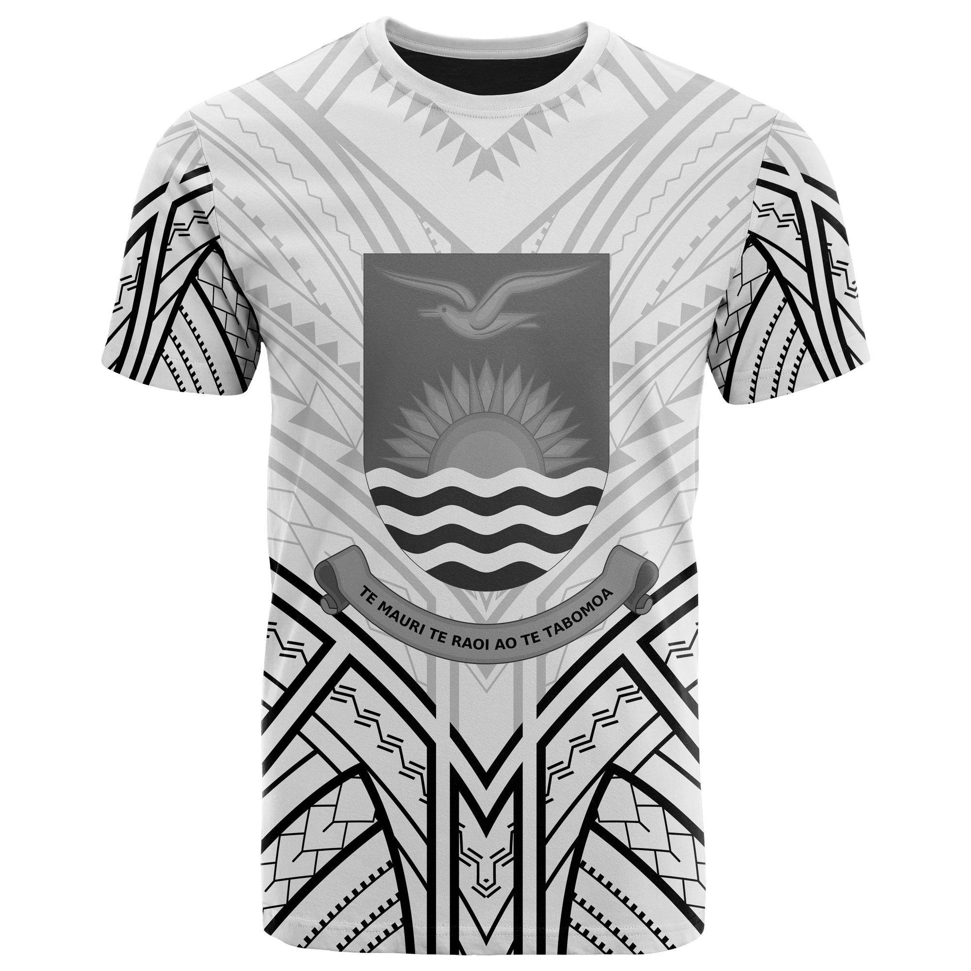 Kiribati T Shirt Kiribati Seal Tribal Patterns Unisex Black - Polynesian Pride