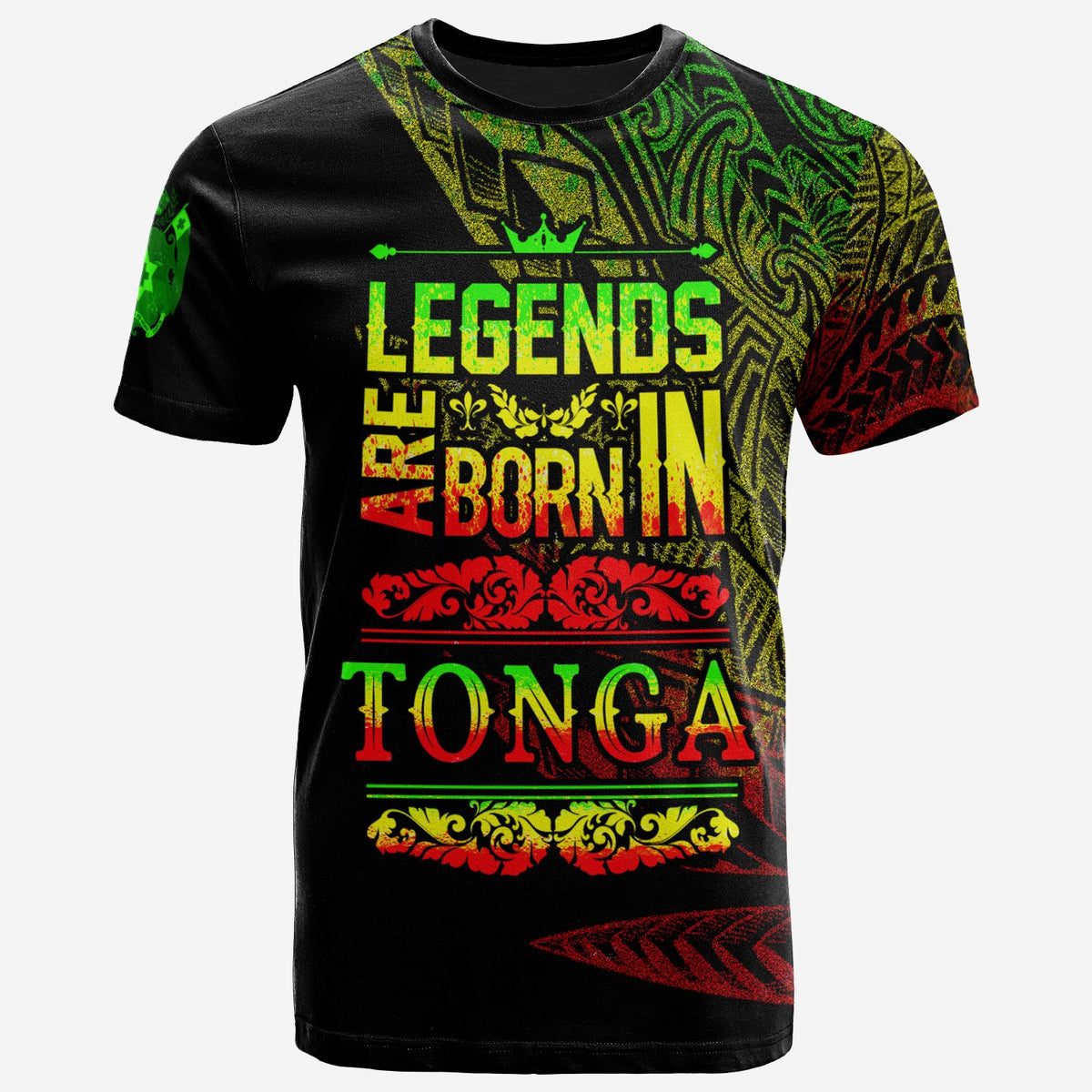Tonga T Shirt Legends Are Born In Reggae Color Unisex Black - Polynesian Pride