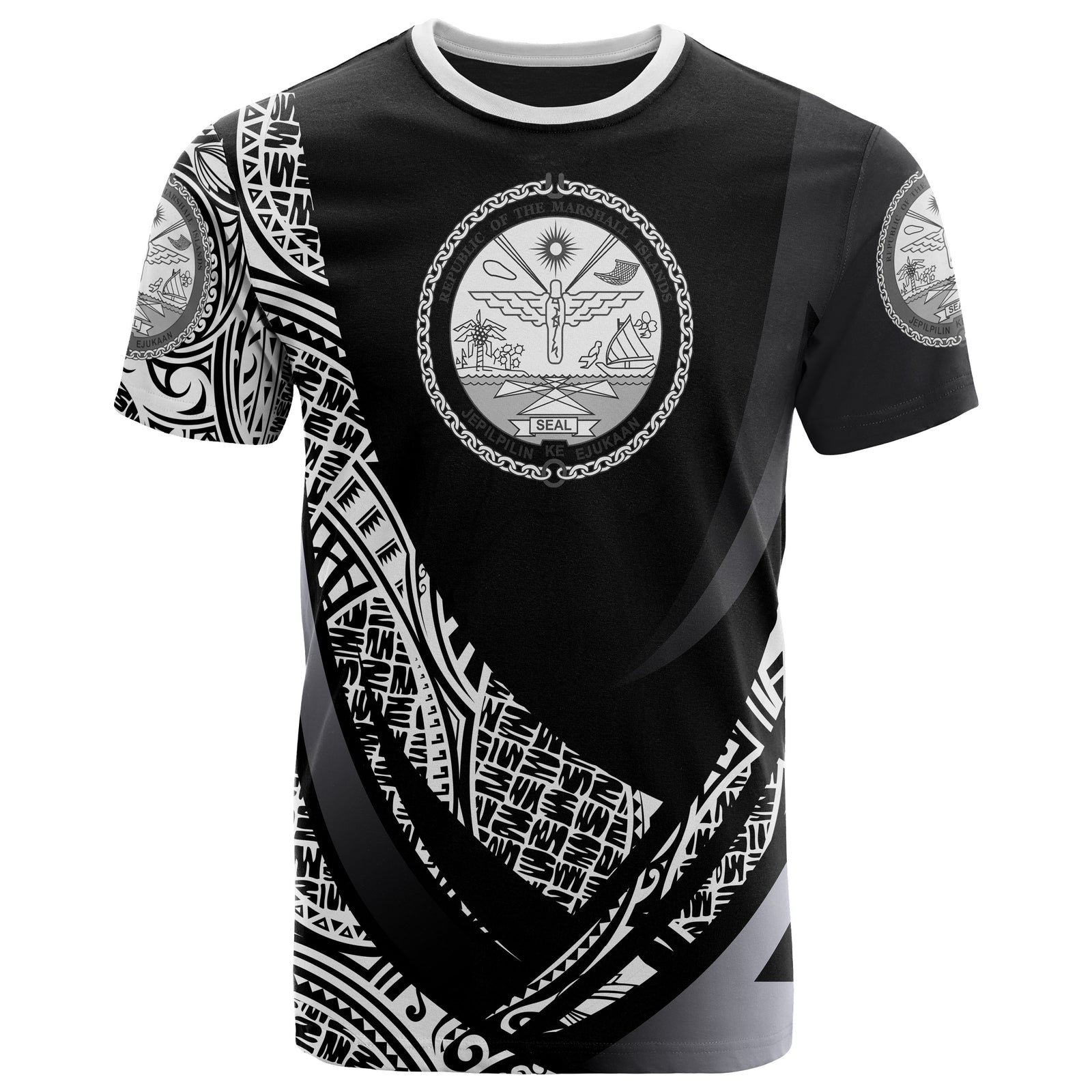 Marshall T Shirt Polynesian Patterns Sport Style Unisex Black - Polynesian Pride