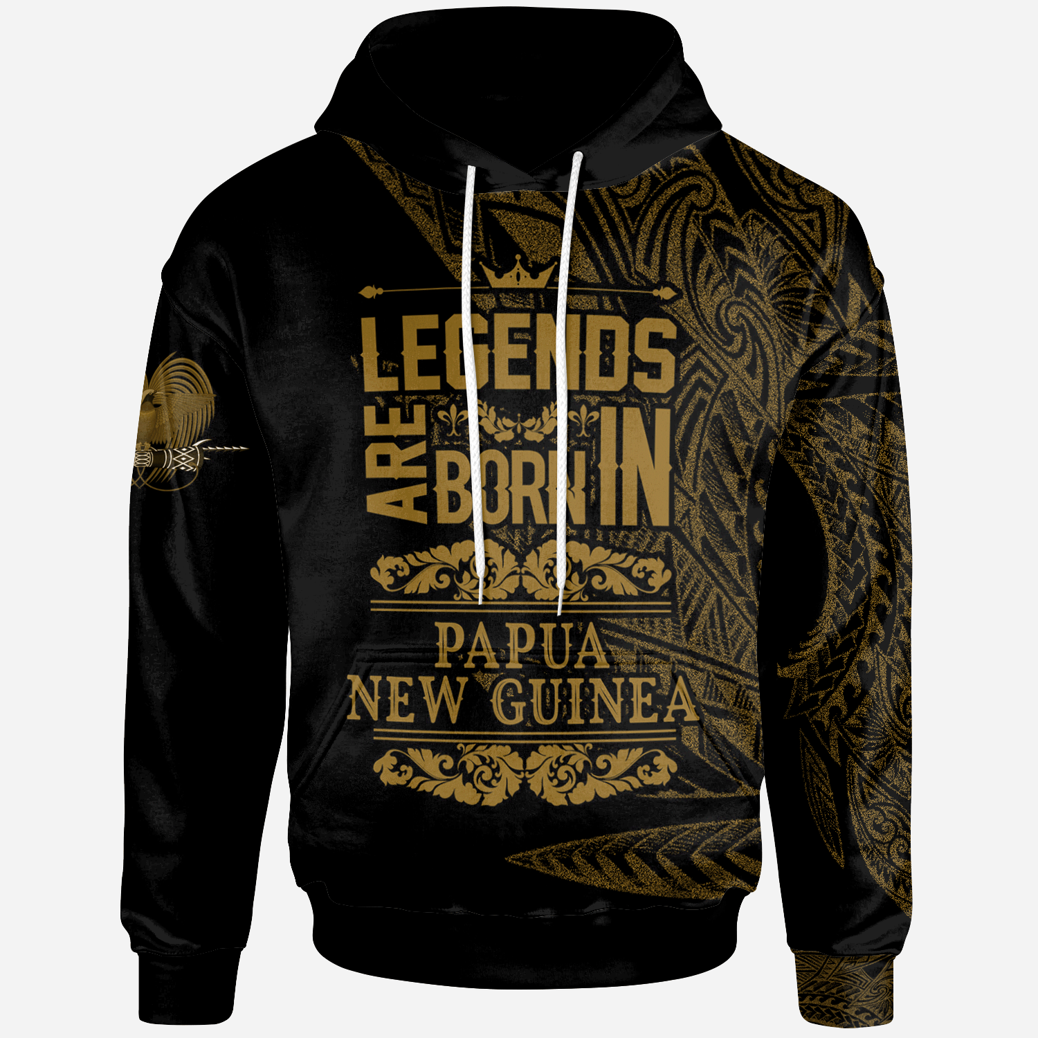 Papua New Guinea Hoodie Legends Are Born In Gold Color Unisex Gold - Polynesian Pride