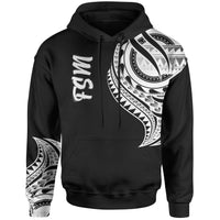 Federated States of Micronesia Hoodie Federated States of Micronesia Tatau White Patterns Unisex Black - Polynesian Pride