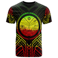 Marshall T Shirt Marshall Seal Tribal Reggae Color Patterns Unisex Black - Polynesian Pride
