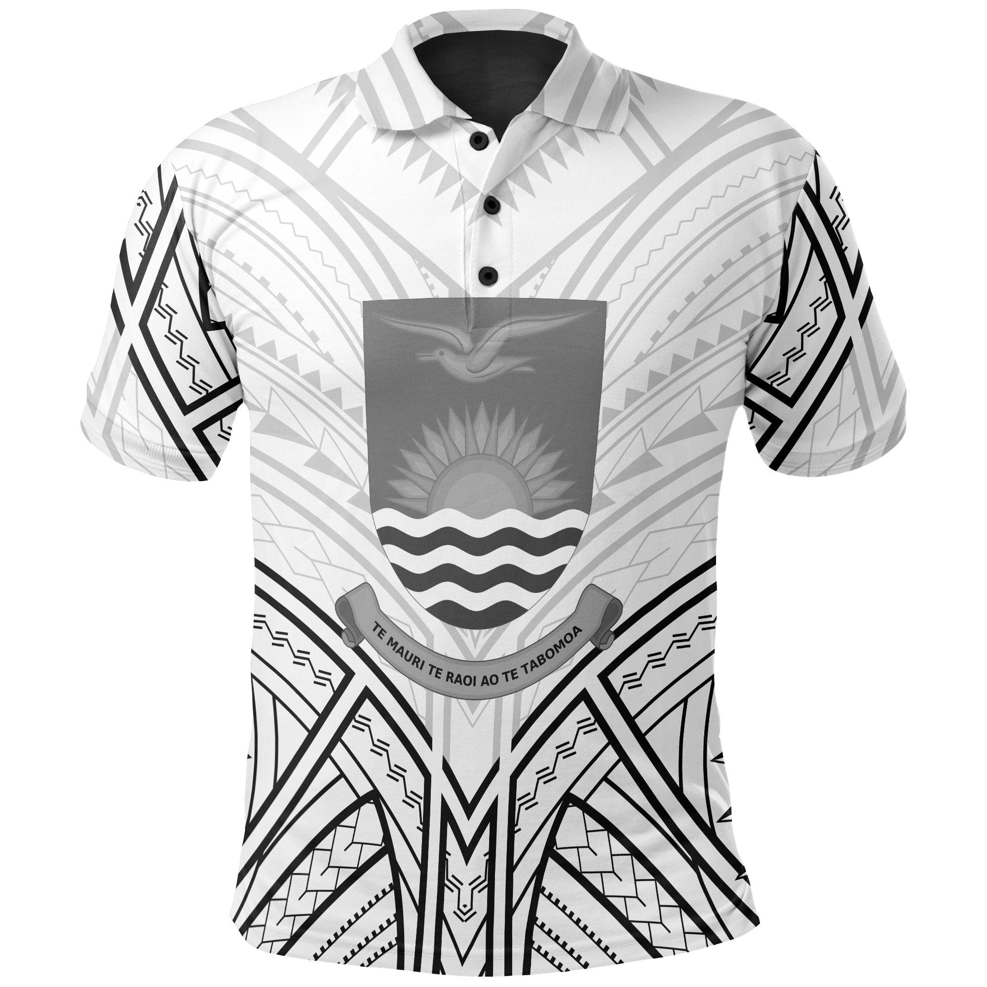 Kiribati Polo Shirt Kiribati Seal Tribal Patterns Unisex White - Polynesian Pride