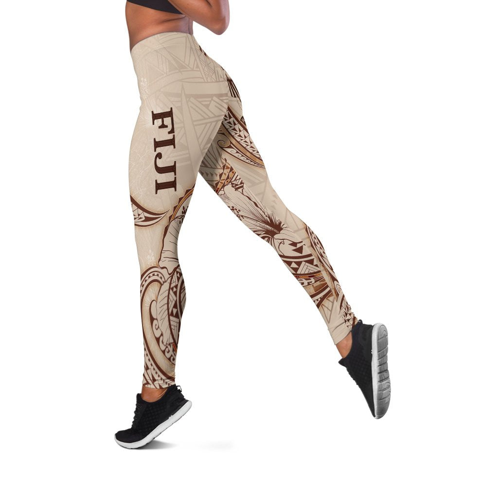 Fiji Leggings - Hibiscus Flowers Vintage Style - Polynesian Pride