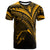 Fiji T Shirt Gold Color Cross Style Unisex Black - Polynesian Pride